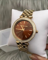 Michael Kors Darci Amber Dial Gold Steel Strap Watch for Women - MK3408 Buy Now By Michael Kors