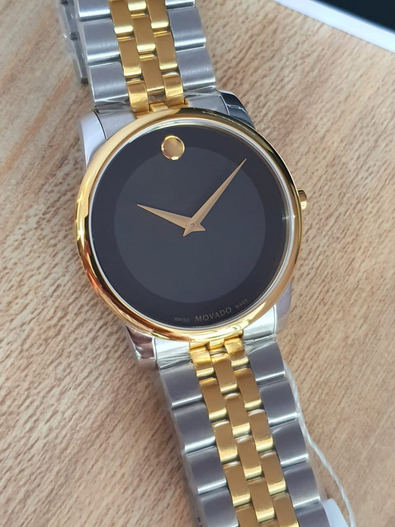 Movado Museum Classic Black Dial Two Tone Steel Strap Watch For Women - 0606605 Buy Now By Movado