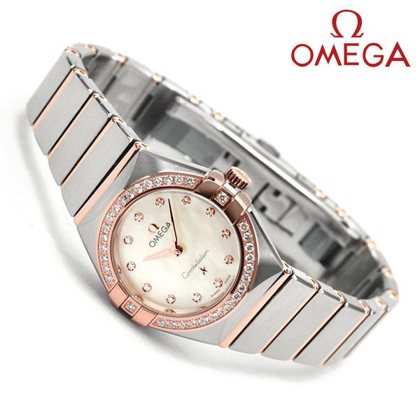 Shop Omega Constellation Quartz Diamonds Mother of Pearl Dial Two Tone Steel Strap Watch for Women - 131.25.25.60.55.001 in USA