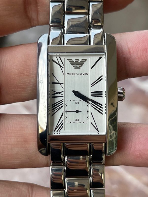 Emporio Armani Classic White Dial Silver Steel Strap Watch For Men - AR0145 Buy Now By Emporio Armani