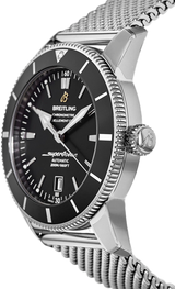 Breitling Superocean Heritage B20 Automatic 46 Black Dial Silver Mesh Bracelet Watch for Men - AB2020121B1A1
