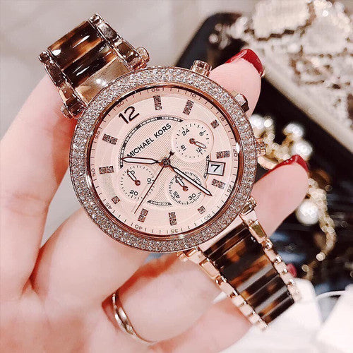 Michael Kors Parker Rose Gold Dial Two Tone Steel Strap Watch for Women - MK5538 Buy Now By Michael Kors