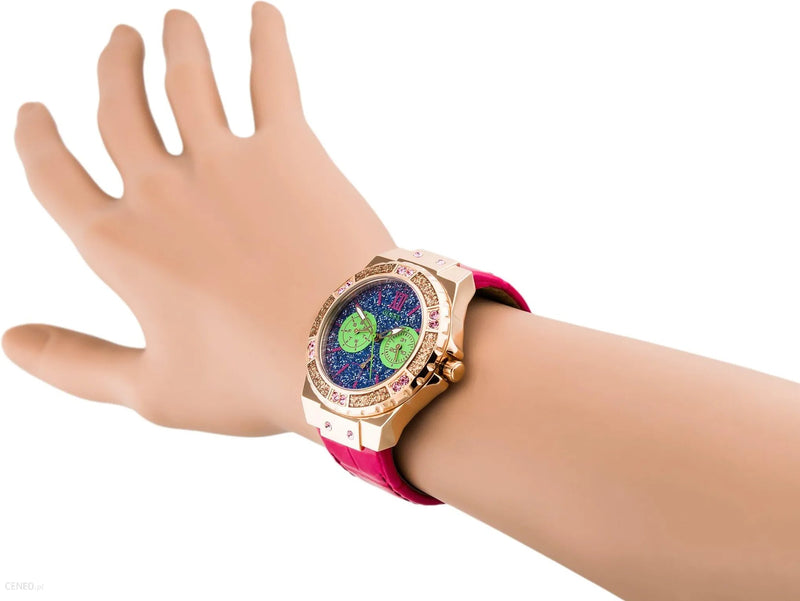 Guess Limelight Quartz Multicolor Dial Red Leather Strap Watch For Women - W0775L4 Buy Now By Guess