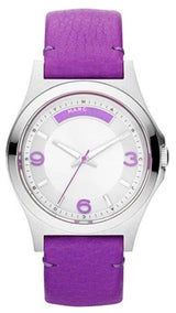 Shop Marc Jacobs Baby Dave Silver Dial Purple Leather Strap Watch for Women - MBM1262 in USA