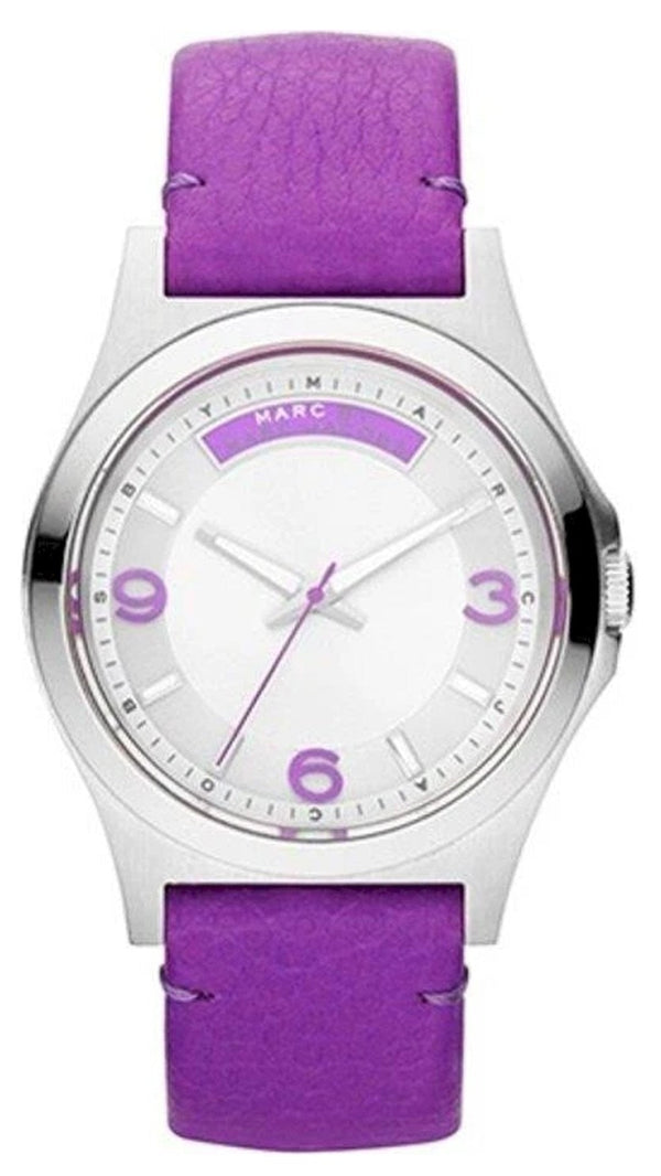 Shop Marc Jacobs Baby Dave Silver Dial Purple Leather Strap Watch for Women - MBM1262 in USA