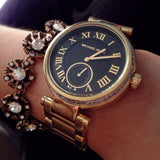 Michael Kors Skylar Black Dial Gold Steel Strap Watch for Women - MK5989 Buy Now By Michael Kors