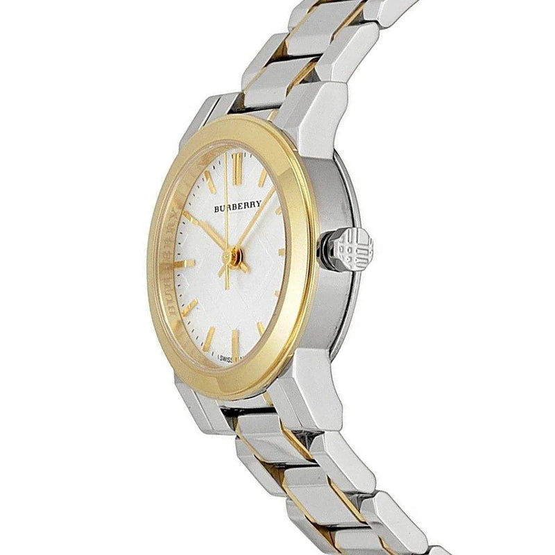 Shop Burberry The City Silver Dial Two Tone Steel Strap Watch for Women - BU9217 in USA