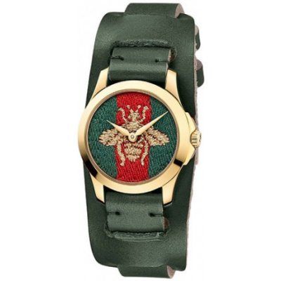 Gucci G Timeless Red Green Dial Green Leather Strap Watch For Women - YA126545 Buy Now By Gucci