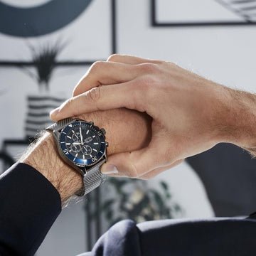 Shop Hugo Boss Ocean Edition Blue Dial Black Mesh Bracelet Watch for Men - 1513702 in USA