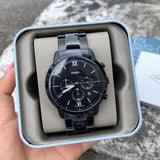 Fossil Neutra Chronograph Black Dial Black Steel Strap Watch for Men - FS5474 Buy Now By Fossil