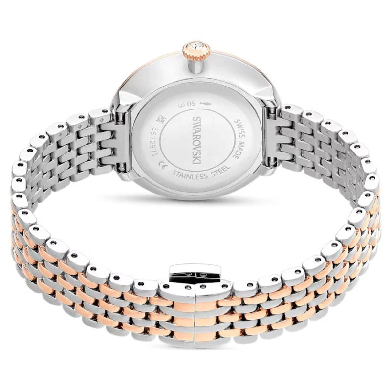 Swarovski Certa Crystals Silver Dial Two Tone Steel Strap Watch for Women - 5672971