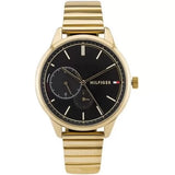 Shop Tommy Hilfiger Brooke Black Dial Gold Steel Strap Watch for Women - 1782019 in USA