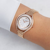 Swarovski Crystalline Aura Silver Dial Rose Gold Steel Strap Watch for Women - 5519459 Buy Now By Swarovski