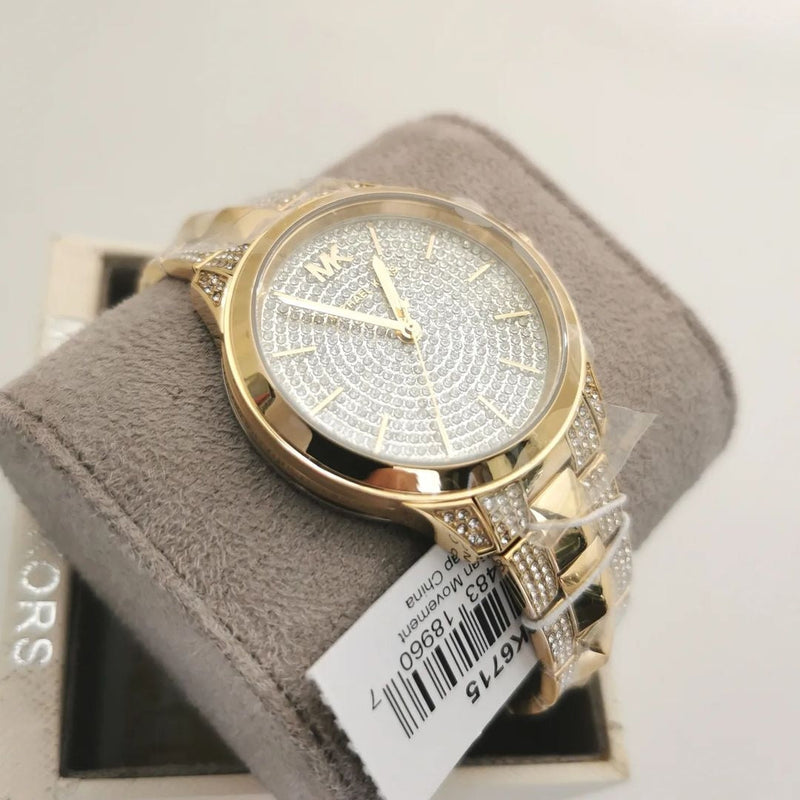 Michael Kors Runway Mercer Crystals Silver Dial Gold Steel Strap Watch For Women - MK6715 Buy Now By Michael Kors