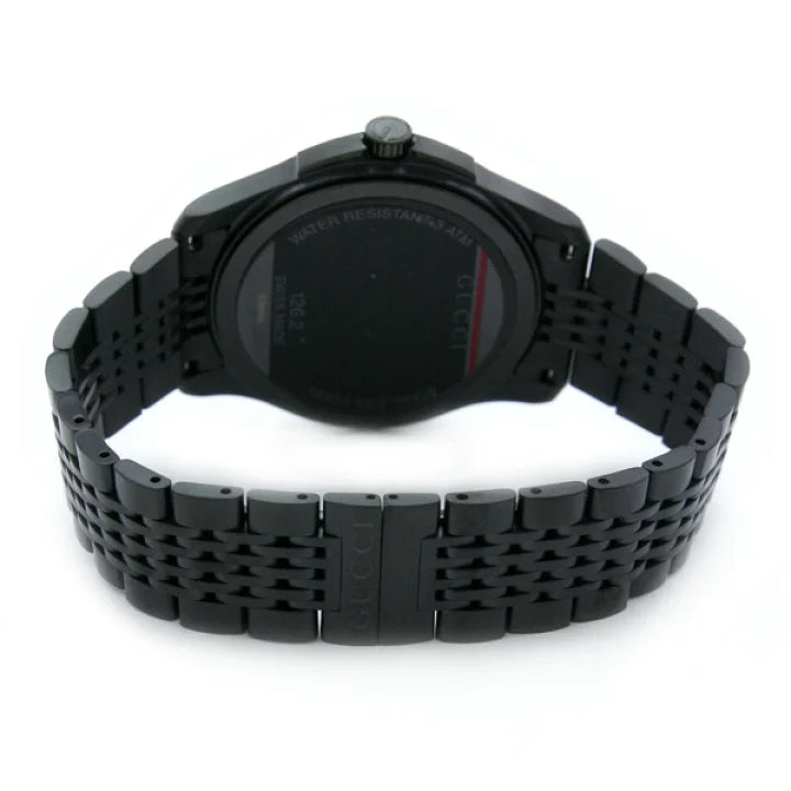 Gucci G Timeless Black Dial Black Steel Strap Watch For Men - YA126202 Buy Now By Gucci