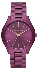 Shop Michael Kors Slim Runway Quartz Purple Dial Purple Steel Strap Watch For Women - MK4507 in USA