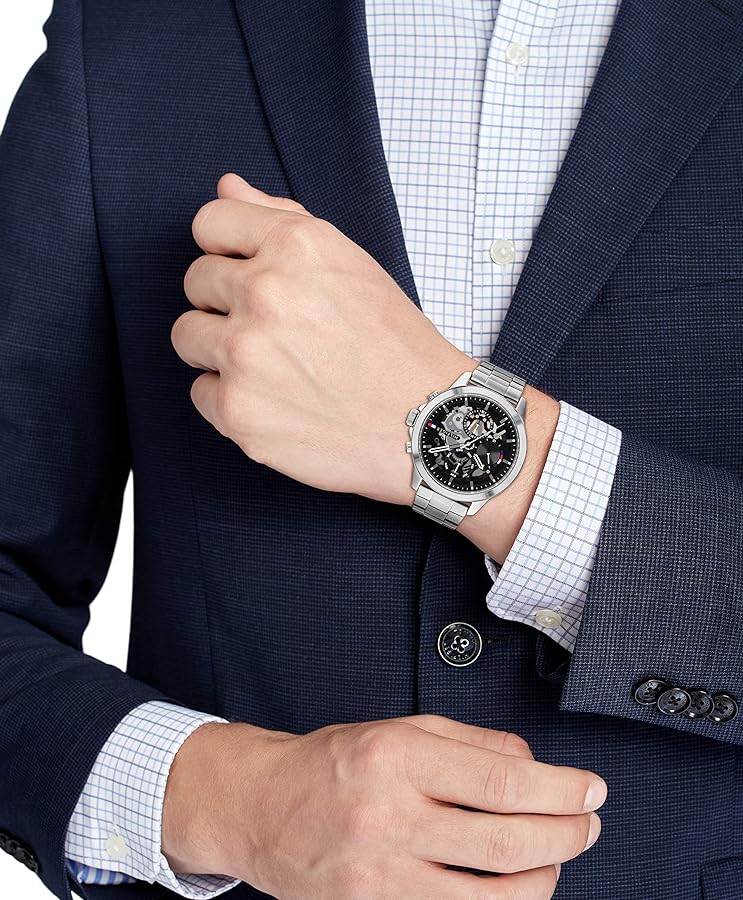 Tommy Hilfiger Henry Chronograph Black Dial Silver Steel Strap Watch For Men - 1710477 Buy Now By Tommy Hilfiger