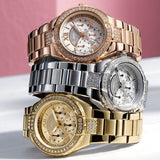 Guess Viva Diamonds Gold Dial Gold Steel Strap Watch for Women - W0111L2 Buy Now By Guess