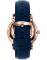 Emporio Armani Meccanico Automatic Blue Dial Blue Leather Strap Watch For Men - AR60050 Buy Now By Emporio Armani