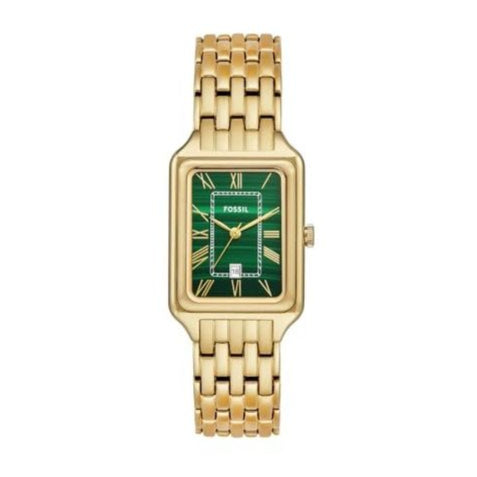 Fossil Raquel Three Hand Date Green Dial Gold Steel Strap Watch For Women - ES5341 Buy Now By Fossil