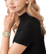 Michael Kors Raquel Three Hand Crystals Gold Dial Gold Steel Strap Watch For Women - MK7398 Buy Now By Michael Kors