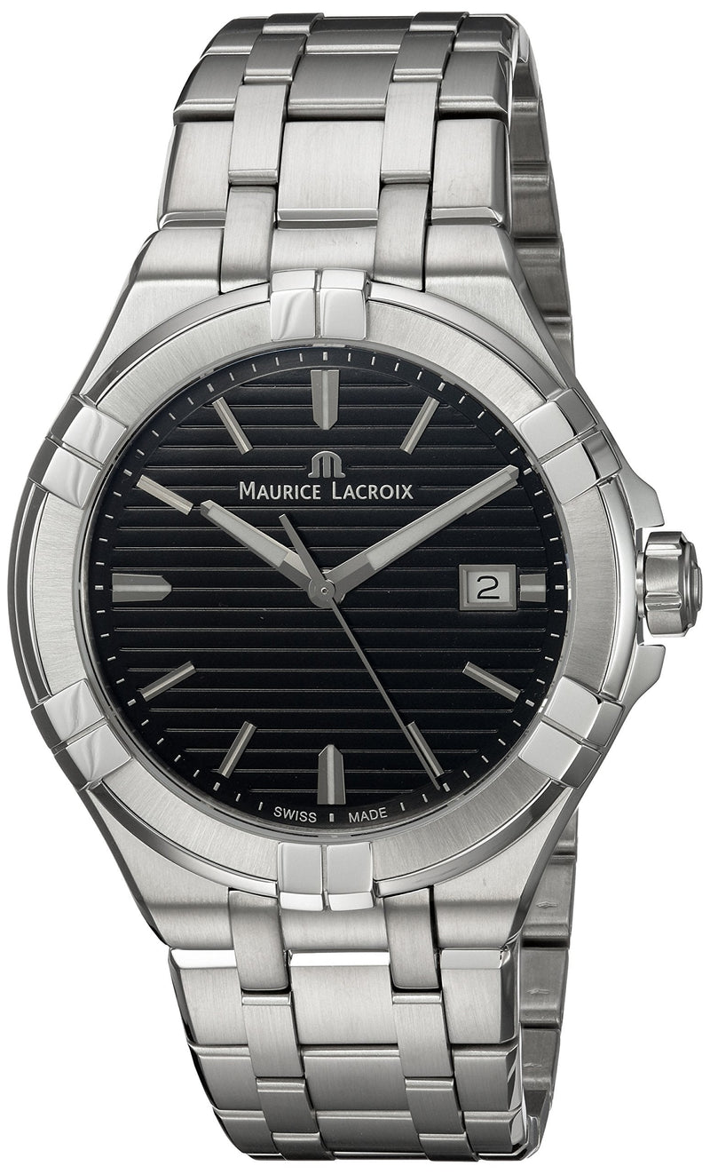 Maurice Lacroix Aikon Venturer Black Dial Silver Steel Strap Watch for Men - AI1008-SS002-331-1 Buy Now By Maurice Lacroix