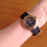 Marc Jacobs Blade Blue Dial Blue Leather Strap Watch for Women - MBM1224 Buy Now By Marc Jacobs