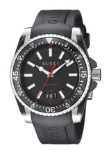 Shop Gucci Dive Quartz Black Dial Black Rubber Strap Watch For Men - YA136303 in USA