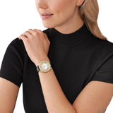 Michael Kors Harlowe Analog White Dial Black Leather Strap Watch For Women - MK2988 Buy Now By Michael Kors