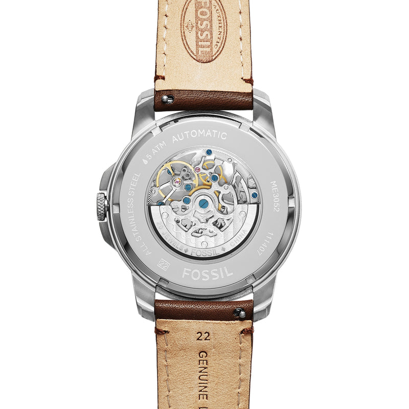 Fossil Grant Automatic White Dial Brown Leather Strap Watch for Men - ME3052 Buy Now By Fossil