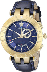 Versace Race GMT Blue Dial Blue Leather Strap Watch For Men - 29G70D282 Buy Now By Versace