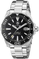 Tag Heuer Aquaracer Black Dial Silver Steel Strap Strap Watch for Men - WAY201A.BA0927 Buy Now By Tag Heuer