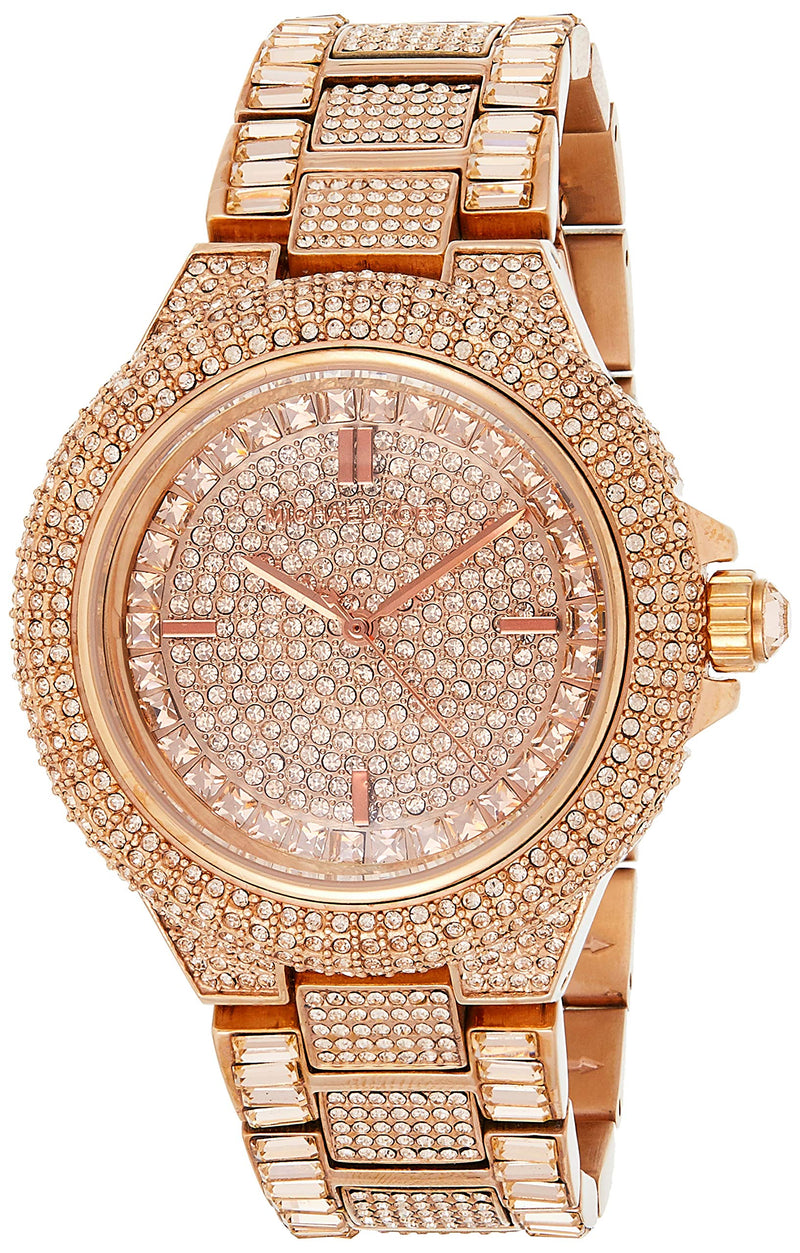 Shop Michael Kors Camille Crystal Rose Gold Dial Rose Gold Steel Strap Watch for Women - MK5862 in USA