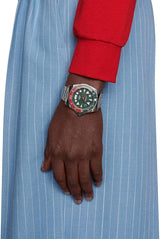 Gucci Dive Quartz Green Dial Silver Steel Strap Watch For Men - YA136222