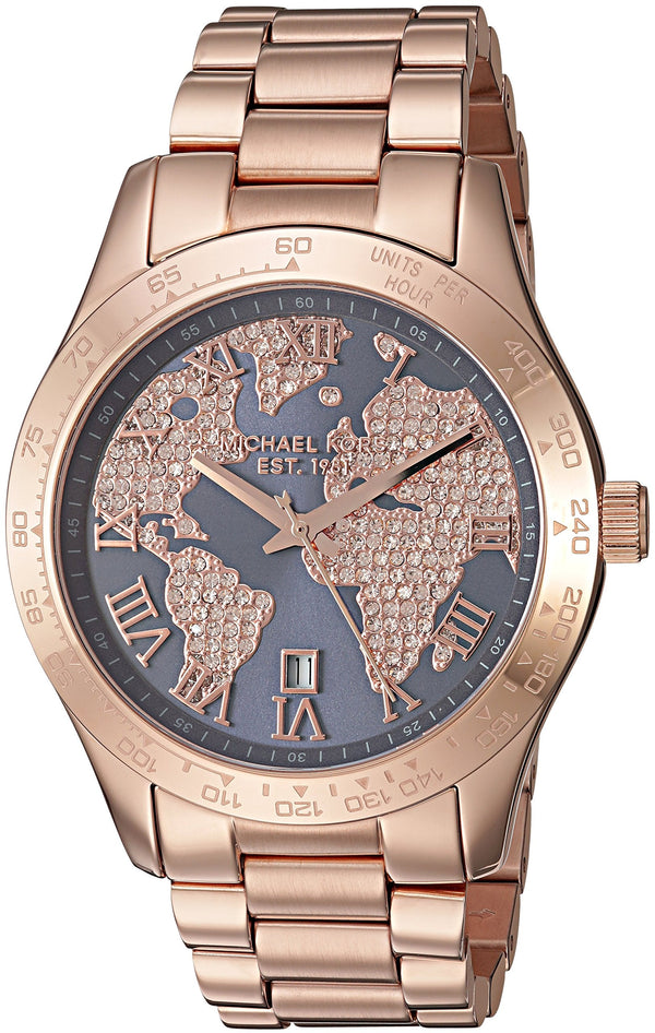 Michael Kors Layton Rose Gold Dial Rose Gold Steel Strap Watch for Women - MK6395 Buy Now By Michael Kors