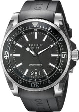 Shop Gucci Dive Analog Quartz Black Dial Black Rubber Strap Watch For Men - YA136204 in USA