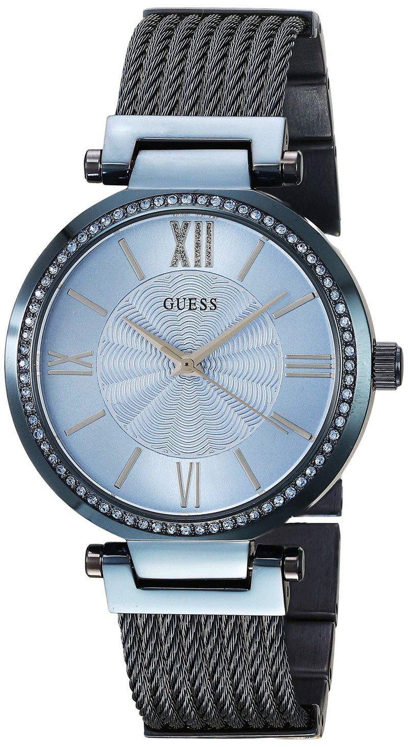 Guess Soho Diamonds Blue Dial Blue Mesh Bracelet Watch For Women - W0638L3 Buy Now By Guess