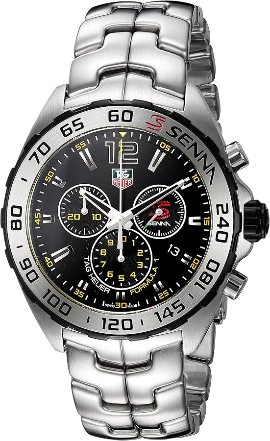 Shop Tag Heuer Formula 1 Senna Limited Edition Chronograph Black Dial Silver Steel Strap Watch for Men - CAZ1013.BA0883 in USA