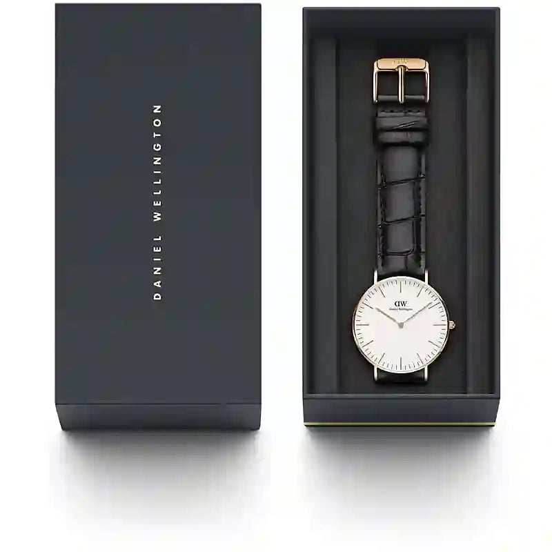 Daniel Wellington Classic Reading White Dial Black Leather Strap Watch For Women - DW00100041 Buy Now By Daniel Wellington