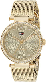Tommy Hilfiger Lynn Quartz Gold Dial Gold Mesh Bracelet Watch For Women - 1781864