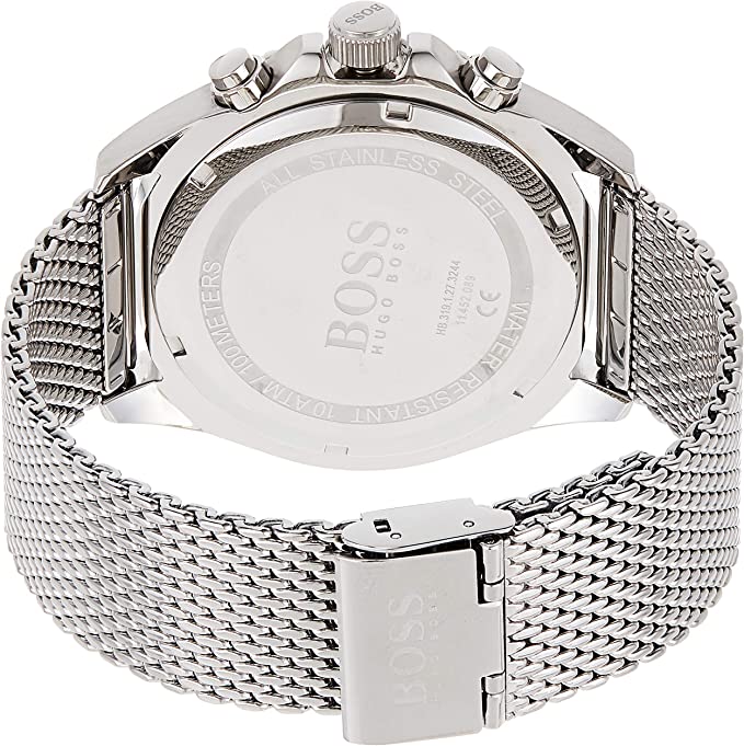 Shop Hugo Boss Ocean Edition Black Dial Silver Mesh Bracelet Watch for Men - 1513701 in USA