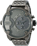 Diesel Little Daddy Dual Time Chronograph Grey Dial Stainless Steel Strap Watch For Men - DZ7263