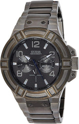 Guess Rigor Multifunction Black Dial Black Steel Strap Watch For Men - W0218G1 Buy Now By Guess