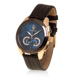 Maserati Traguardo Chronograph Blue Dial Brown Leather Strap Watch For Men - R8871612024