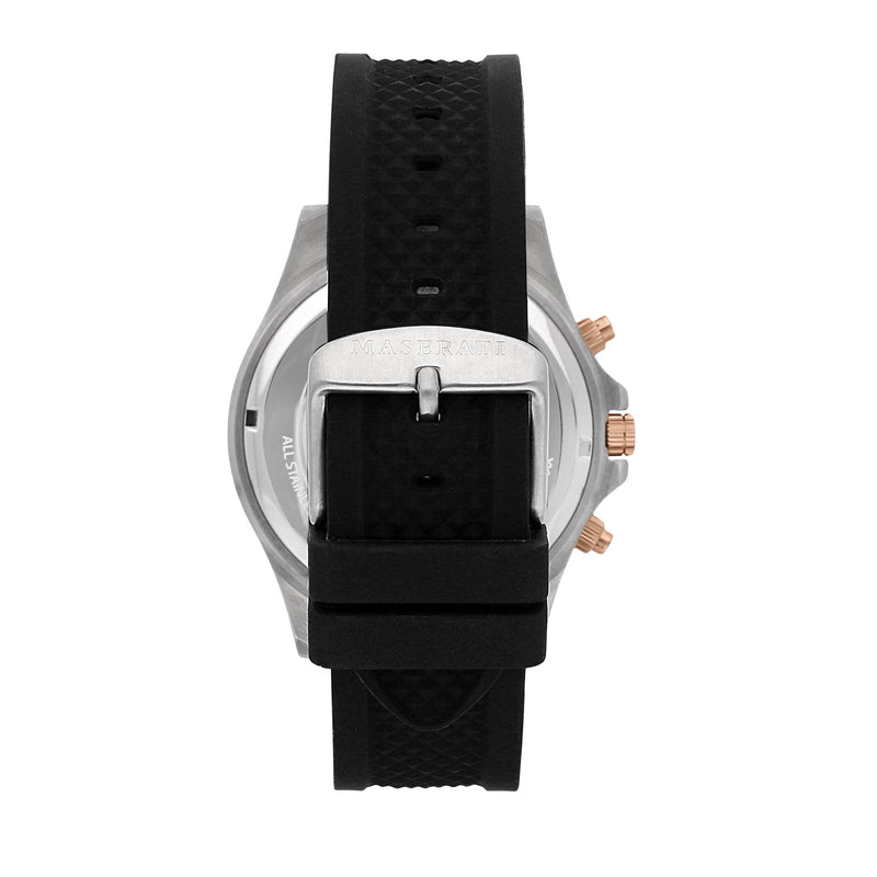 Maserati SFIDA 44mm Black Silicon Chronograph Watch For Men - R8871640002 Buy Now By Maserati
