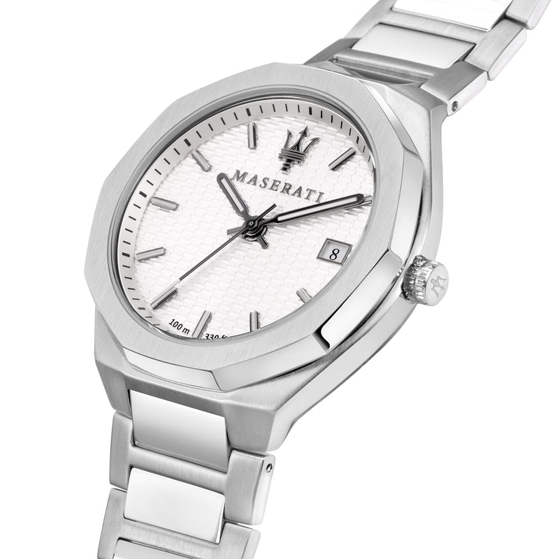 Maserati Stile 3H White Dial Silver Steel Strap Watch For Men - R8853142005 Buy Now By Maserati