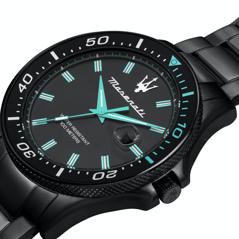 Maserati SFIDA Aqua Edition Analog Black Dial Black Steel Strap Watch For Men - R8853144001 Buy Now By Maserati