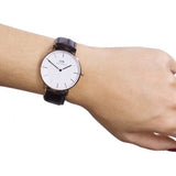 Daniel Wellington Classic York White Dial Brown Leather Strap Watch For Women - DW00100038 Buy Now By Daniel Wellington