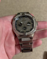 Guess Duke Glitz Black Dial Silver Steel Strap Watch For Men - GW0576G1 Buy Now By Guess