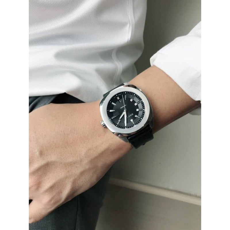 Gucci GG2570 Black Dial Black Leather Strap Watch For Men - YA142206 Buy Now By Gucci